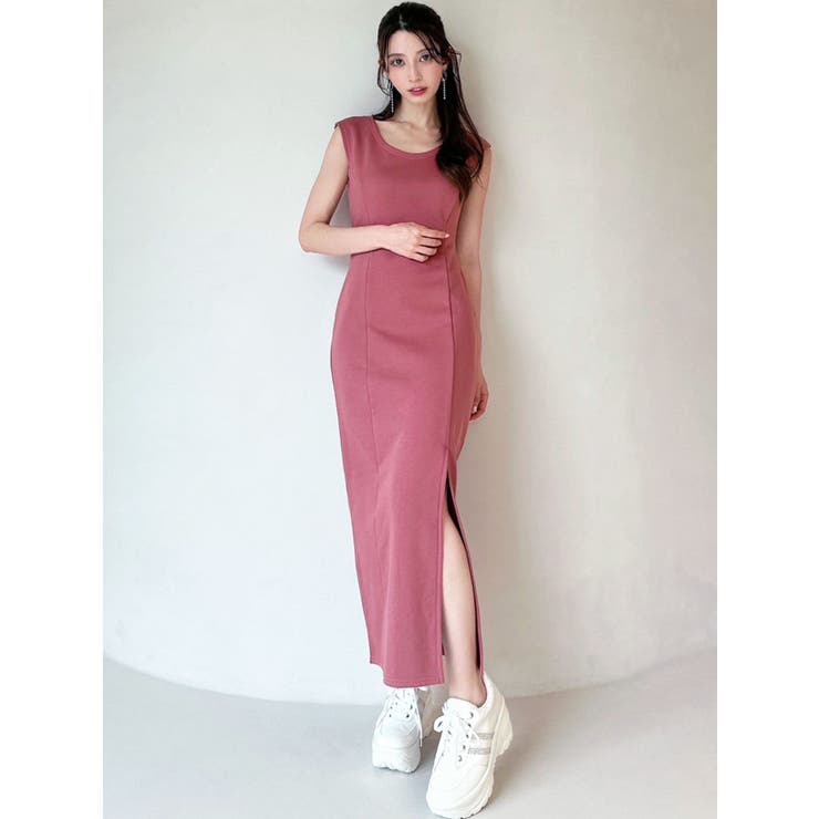 WEB限定】バックオープンスリットワンピース[品番：MKSW0063929
