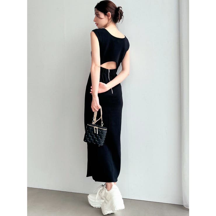 WEB限定】バックオープンスリットワンピース[品番：MKSW0063929