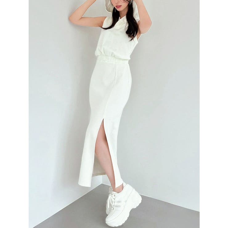 ホワイト | スウェットフーディーワンピース | RESEXXY