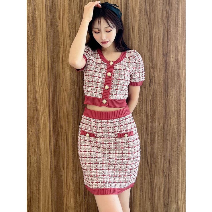 バイカラーニットミニスカート【セットアップ着用可能】 | RESEXXY | 詳細画像2 