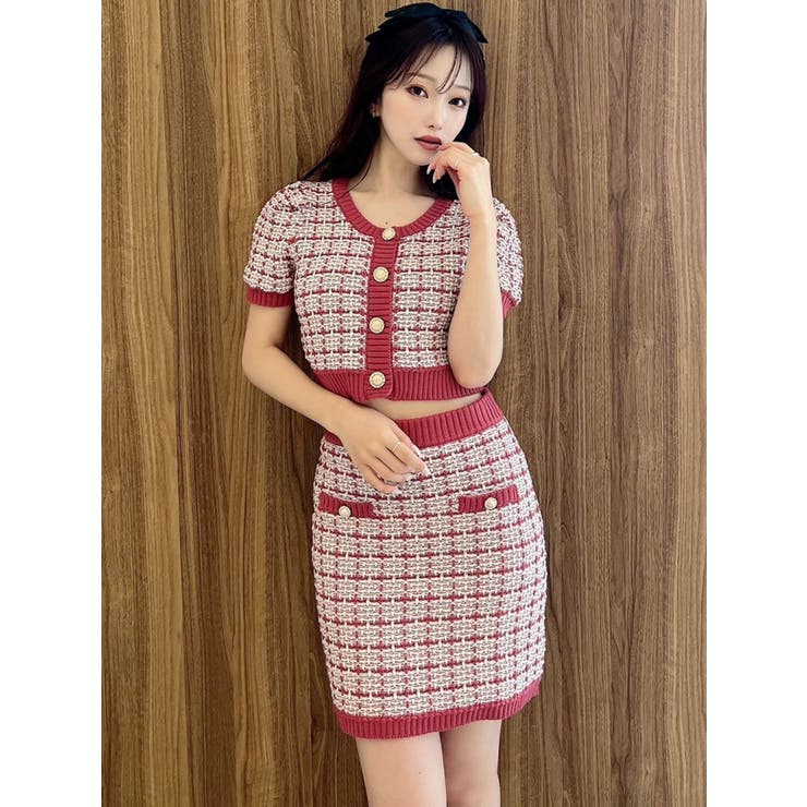 バイカラーニットミニスカート【セットアップ着用可能】 | RESEXXY | 詳細画像3 