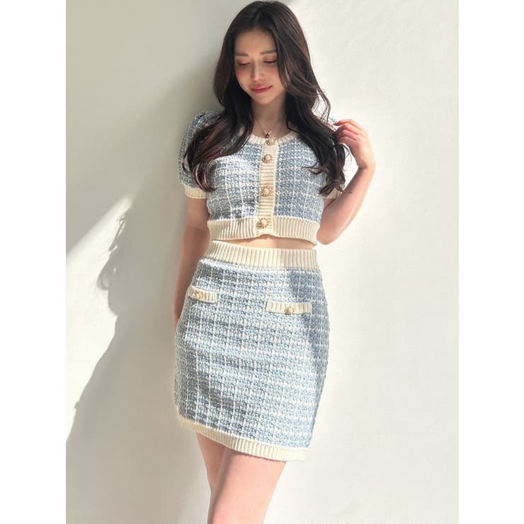 バイカラーニットミニスカート【セットアップ着用可能】 | RESEXXY | 詳細画像8 