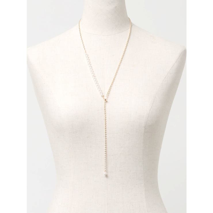 アシンメトリーパールロングネックレス[品番:MKSW0064286 アシンメトリーパールロングネックレス[品番:MKSW0064286