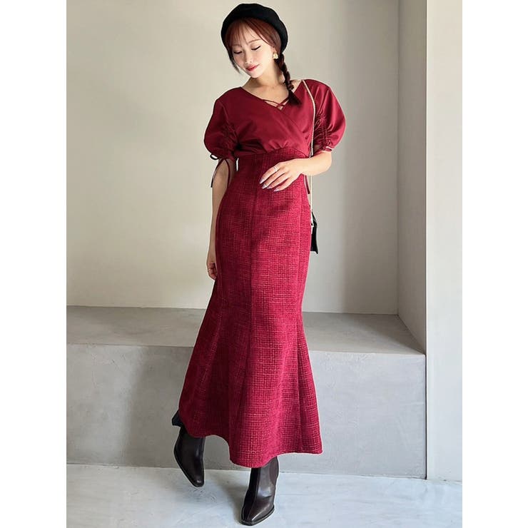 カシュクールツイードマーメイドワンピース | RESEXXY | 詳細画像10 