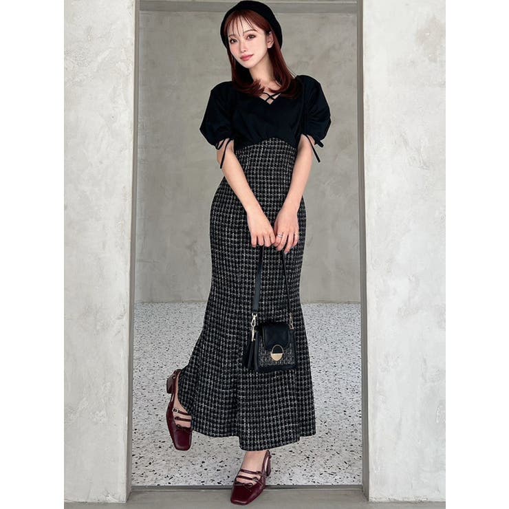 カシュクールツイードマーメイドワンピース | RESEXXY | 詳細画像13 