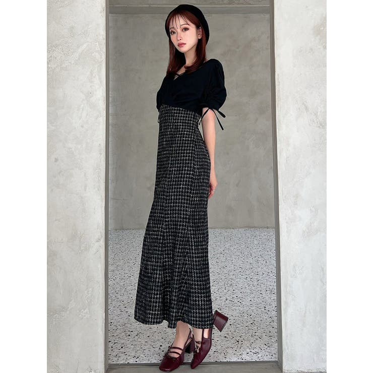 カシュクールツイードマーメイドワンピース | RESEXXY | 詳細画像14 