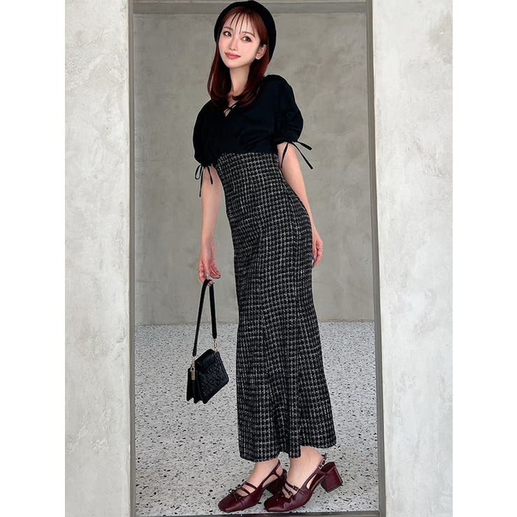 カシュクールツイードマーメイドワンピース | RESEXXY | 詳細画像15 