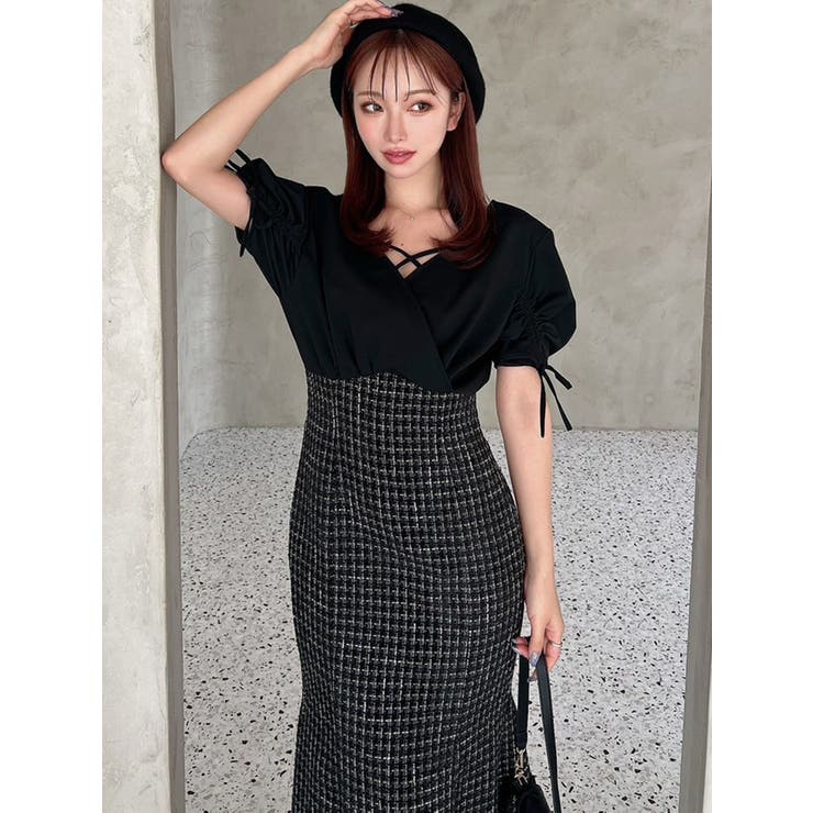 カシュクールツイードマーメイドワンピース | RESEXXY | 詳細画像16 