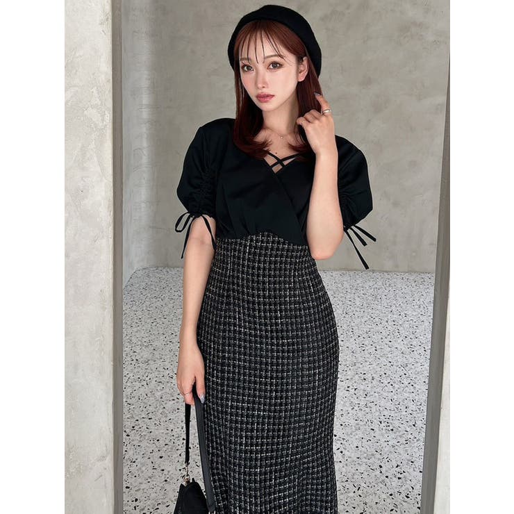 カシュクールツイードマーメイドワンピース | RESEXXY | 詳細画像17 