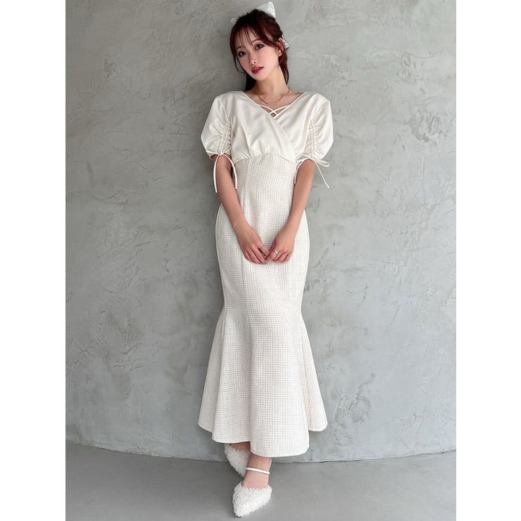 カシュクールツイードマーメイドワンピース | RESEXXY | 詳細画像3 