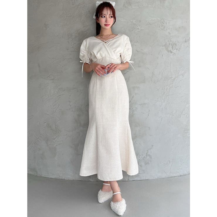 カシュクールツイードマーメイドワンピース | RESEXXY | 詳細画像4 