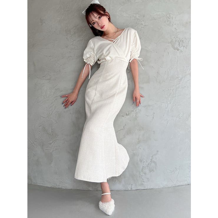 カシュクールツイードマーメイドワンピース | RESEXXY | 詳細画像5 