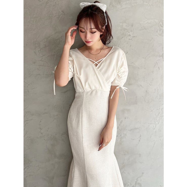 カシュクールツイードマーメイドワンピース | RESEXXY | 詳細画像6 