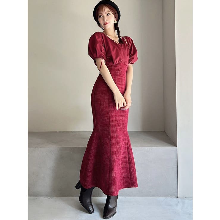 カシュクールツイードマーメイドワンピース | RESEXXY | 詳細画像7 