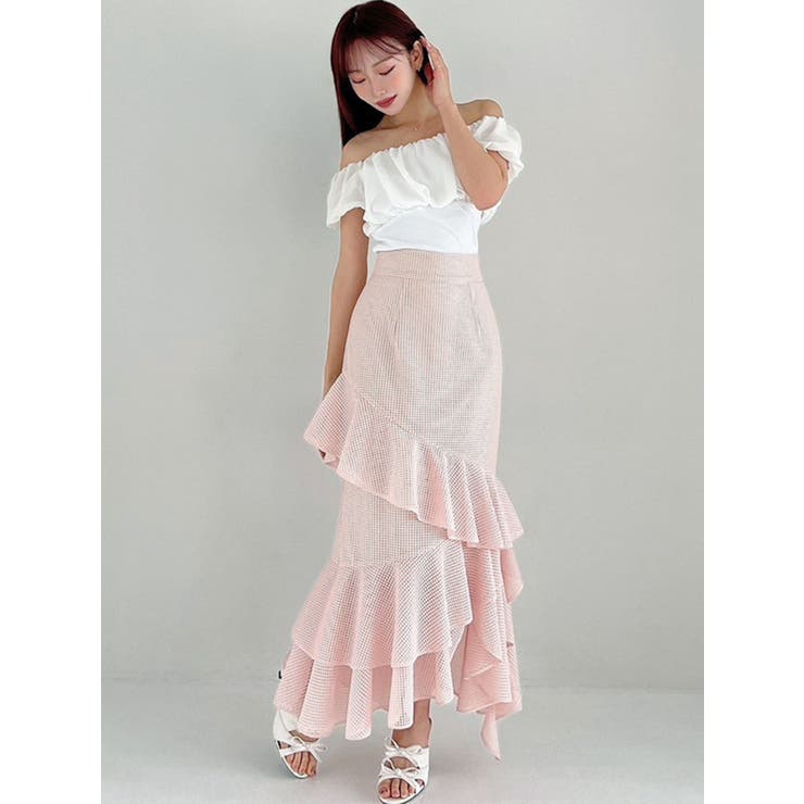メッシュラッフルスカート[品番：MKSW0064628]｜RESEXXY