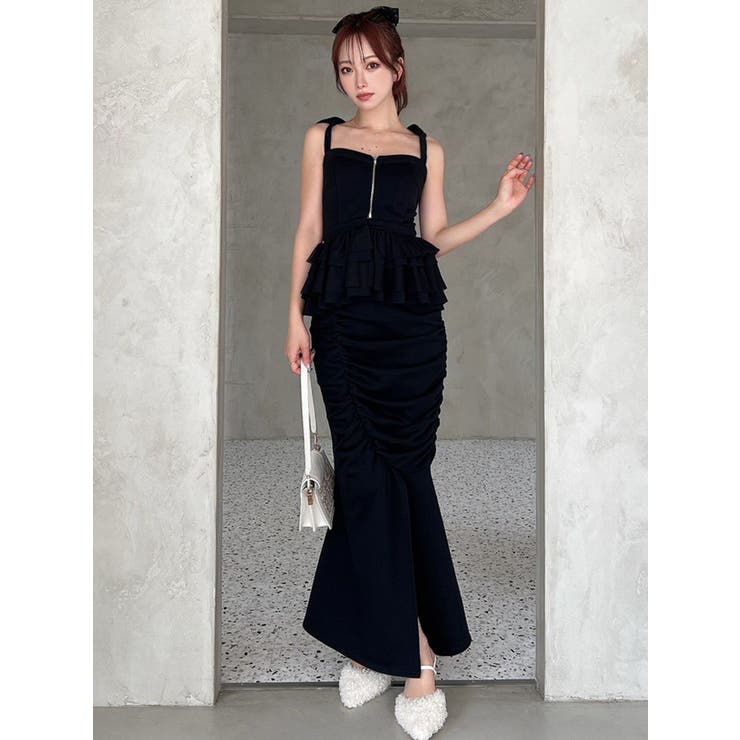 ギャザーマーメイドスカート【セットアップ着用可能】[品番