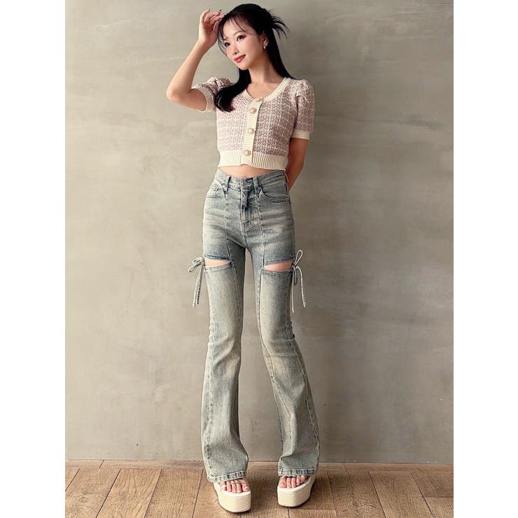 【追加生産分】カットアウトリボンデニムパンツ | RESEXXY | 詳細画像3 