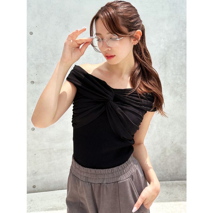 ツイストオフショルニットトップス | RESEXXY | 詳細画像3 