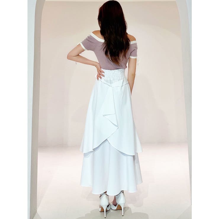 スリーブレースアップバイカラーニットトップス | RESEXXY | 詳細画像11 