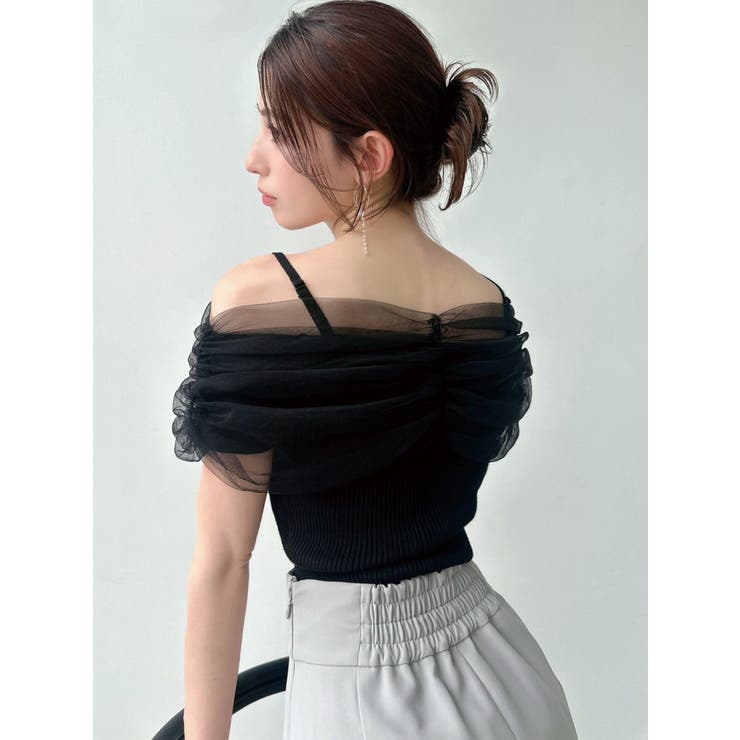 ブラック | シアーコンビオフショルニット | RESEXXY