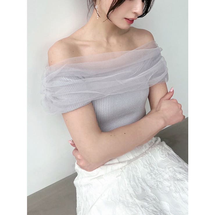 ブルー | シアーコンビオフショルニット | RESEXXY