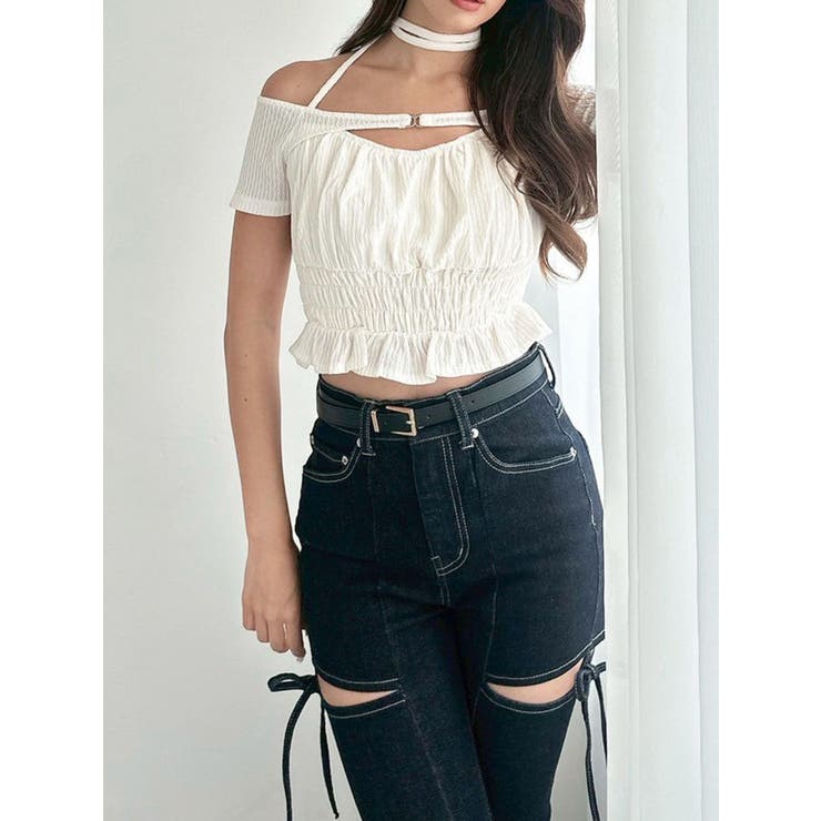 フリルデザインカットトップス[品番：MKSW0066114]｜RESEXXY