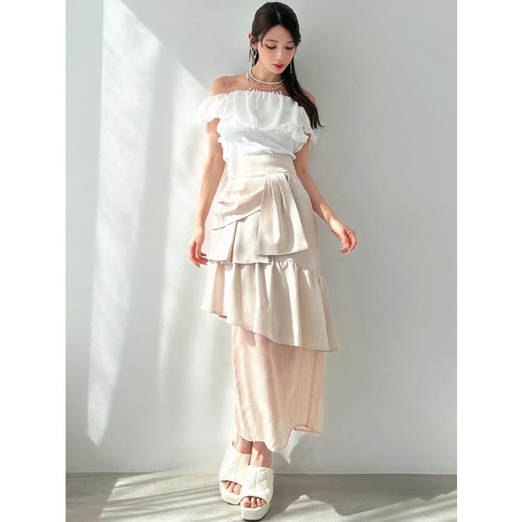 SLY | CHECK PRINT PUFF SLEEVE トップス (Tシャツ・カットソー
