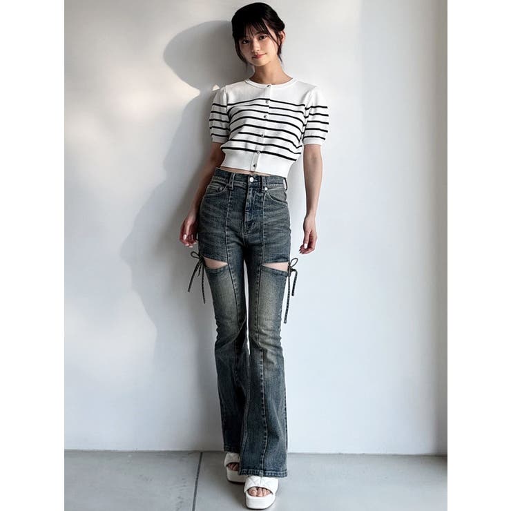 クルーネックハーフスリーブニットカーデ | RESEXXY | 詳細画像27 