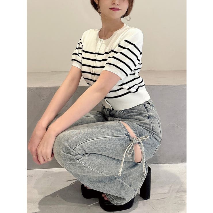 クルーネックハーフスリーブニットカーデ | RESEXXY | 詳細画像29 