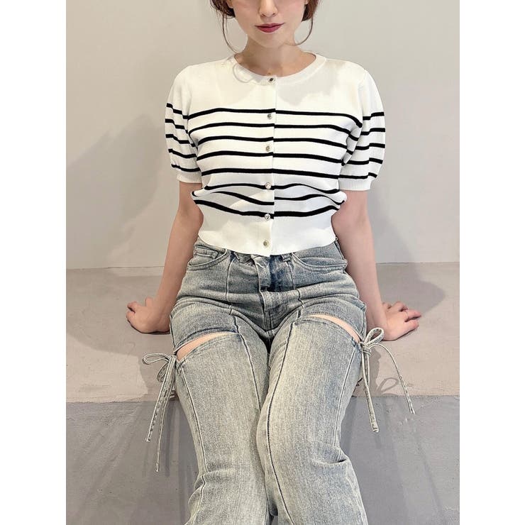 クルーネックハーフスリーブニットカーデ | RESEXXY | 詳細画像30 