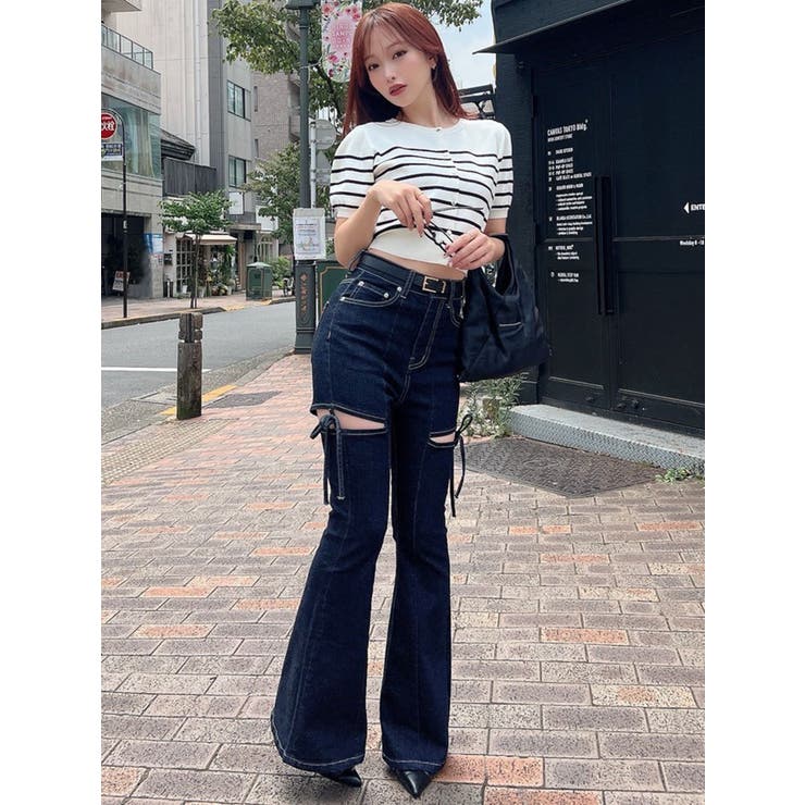 クルーネックハーフスリーブニットカーデ | RESEXXY | 詳細画像4 