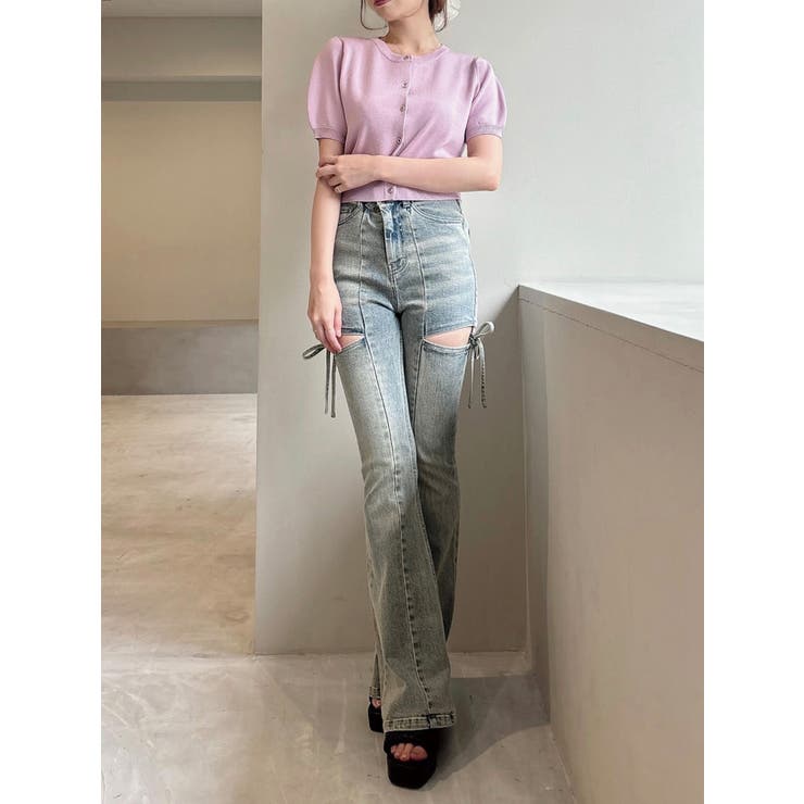 クルーネックハーフスリーブニットカーデ | RESEXXY | 詳細画像9 