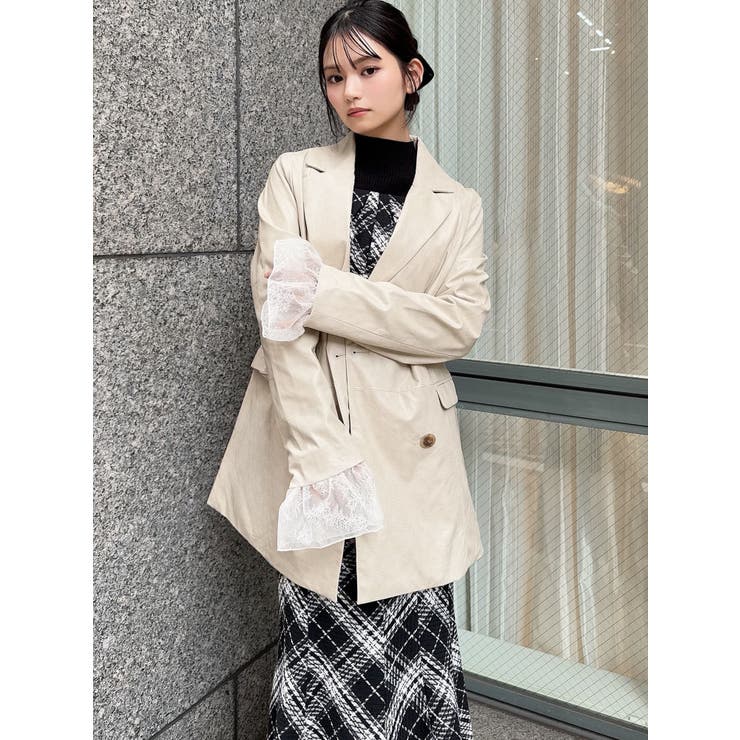 カフスレースフェイクレザージャケット | RESEXXY | 詳細画像11 