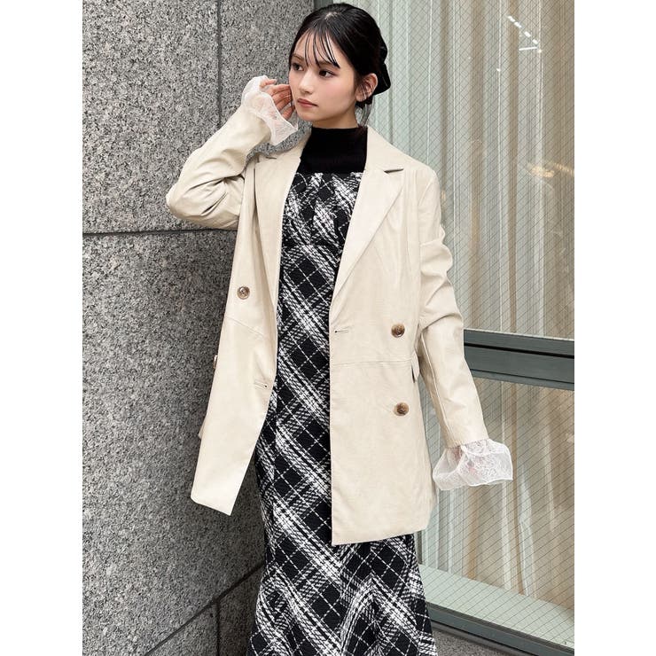 カフスレースフェイクレザージャケット | RESEXXY | 詳細画像12 