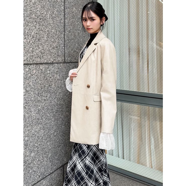 カフスレースフェイクレザージャケット | RESEXXY | 詳細画像13 