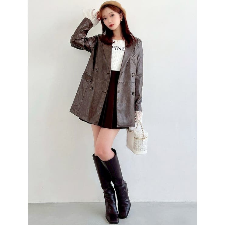 カフスレースフェイクレザージャケット | RESEXXY | 詳細画像17 