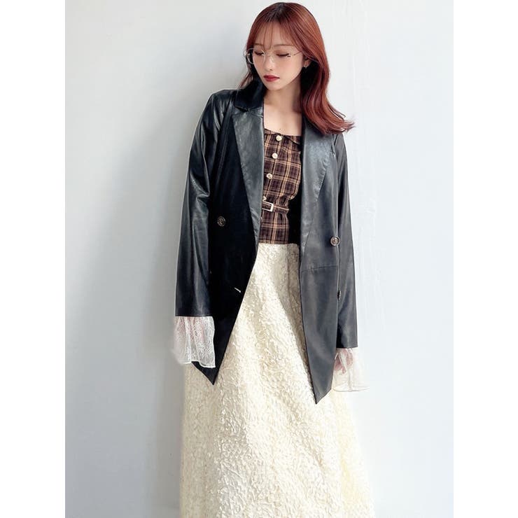 カフスレースフェイクレザージャケット | RESEXXY | 詳細画像22 