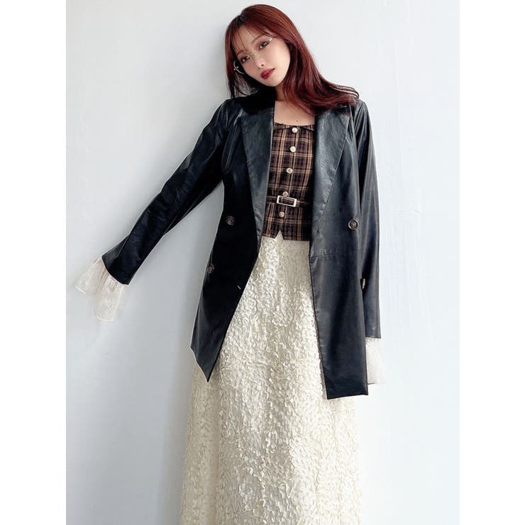 カフスレースフェイクレザージャケット | RESEXXY | 詳細画像23 