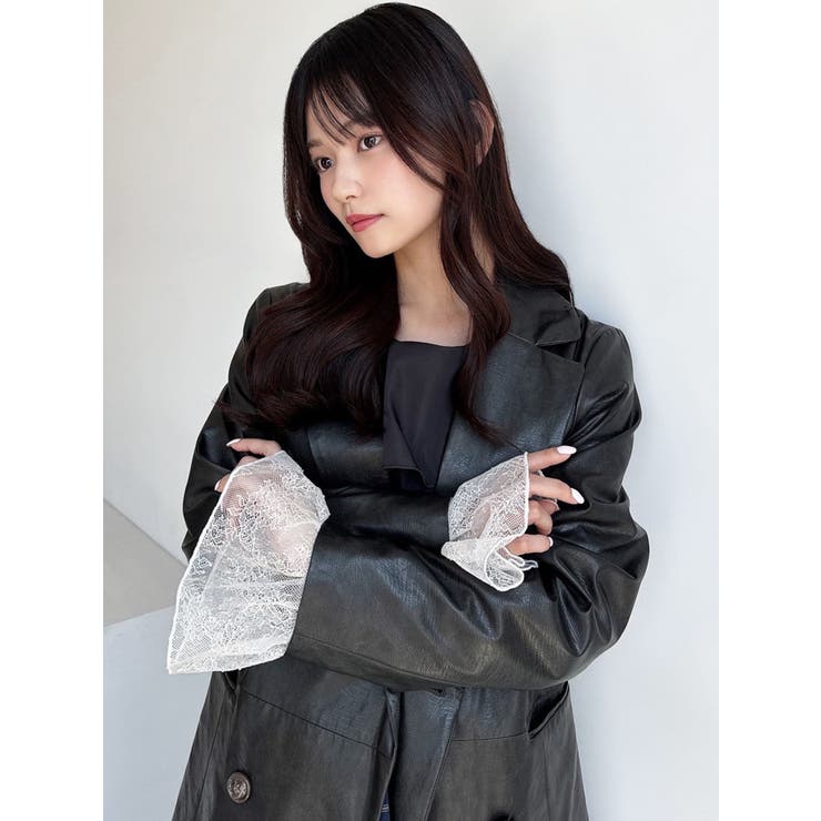 カフスレースフェイクレザージャケット | RESEXXY | 詳細画像25 