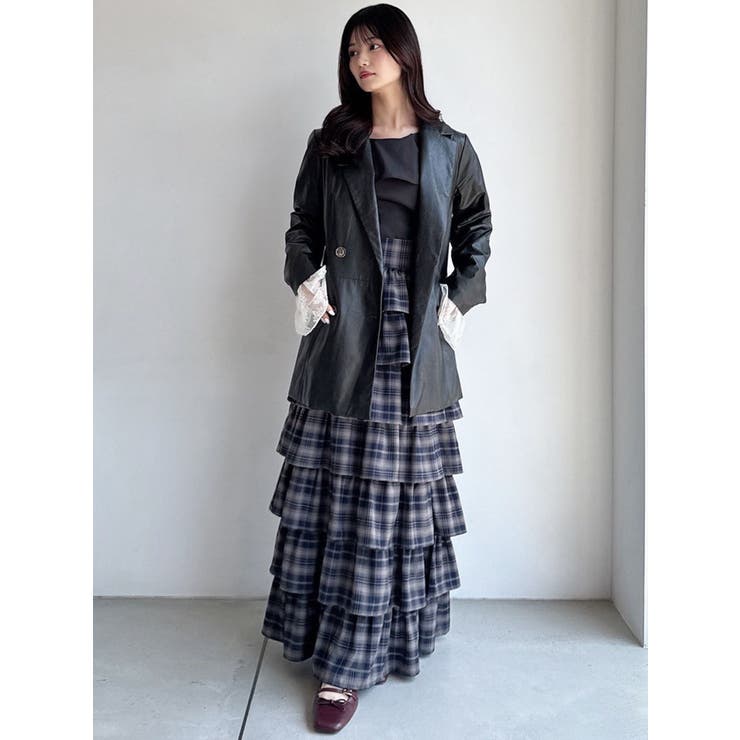 カフスレースフェイクレザージャケット | RESEXXY | 詳細画像29 