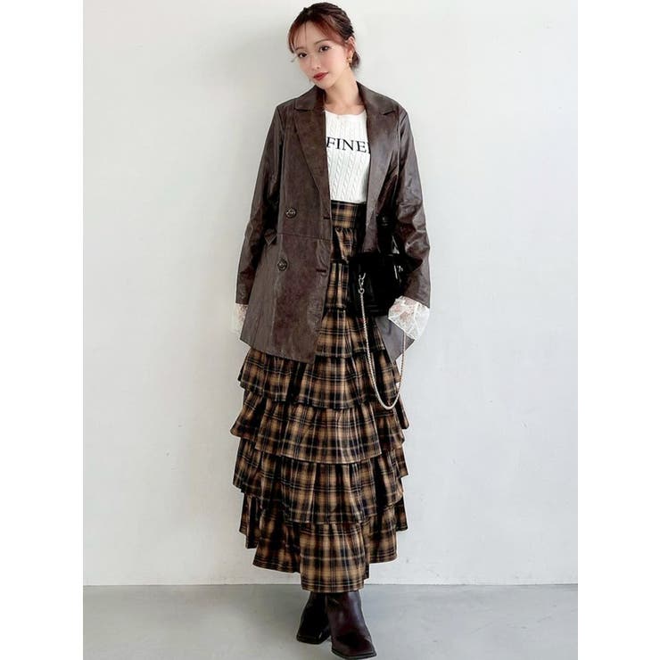 カフスレースフェイクレザージャケット | RESEXXY | 詳細画像30 