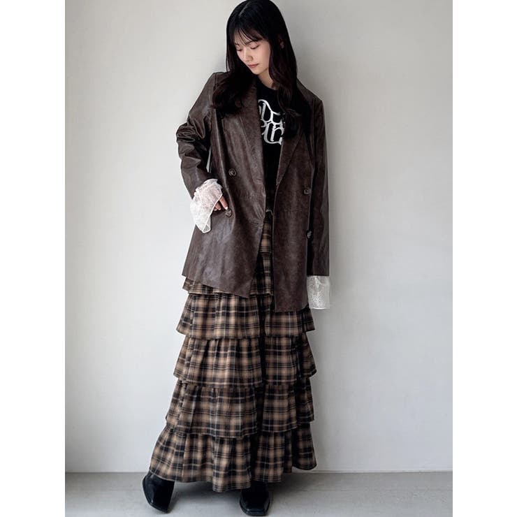 カフスレースフェイクレザージャケット | RESEXXY | 詳細画像37 