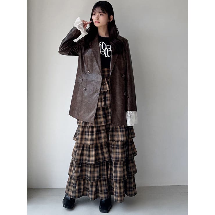 カフスレースフェイクレザージャケット | RESEXXY | 詳細画像38 