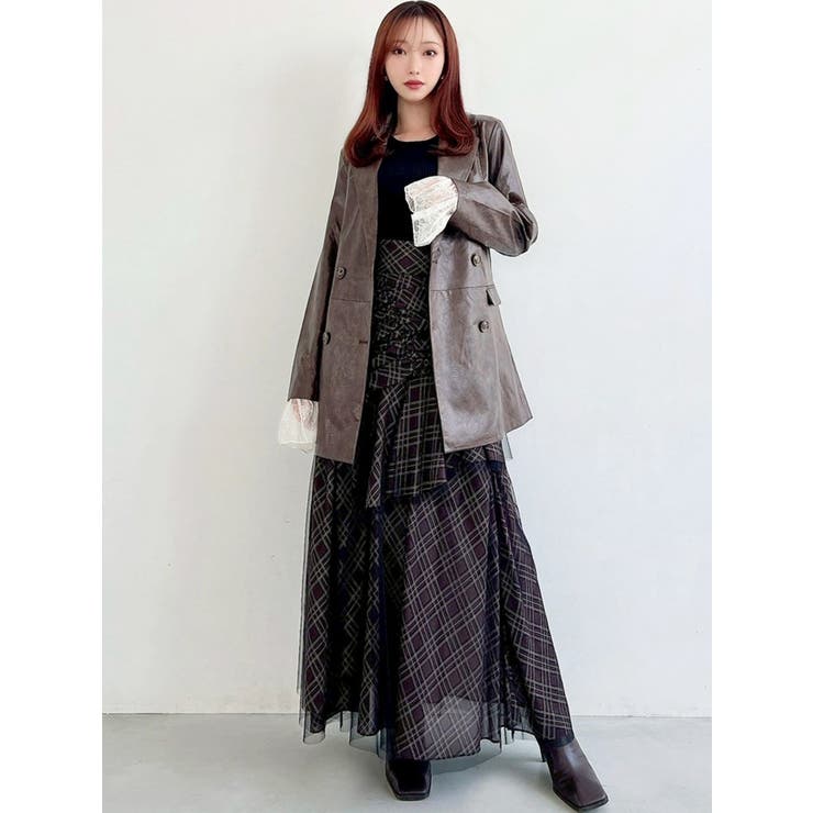 カフスレースフェイクレザージャケット | RESEXXY | 詳細画像48 