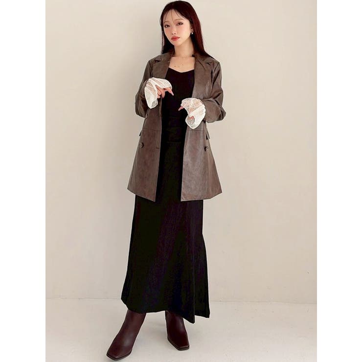 カフスレースフェイクレザージャケット | RESEXXY | 詳細画像5 