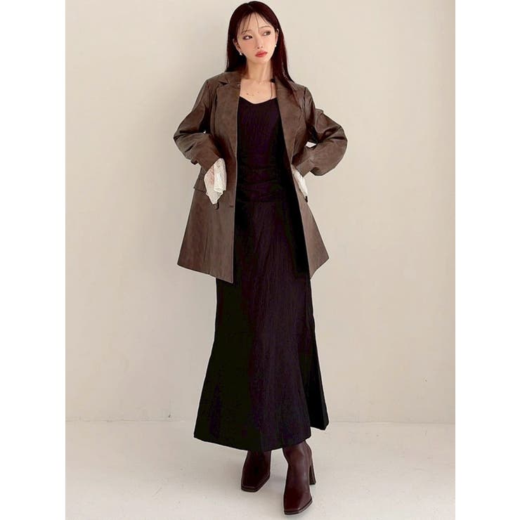 カフスレースフェイクレザージャケット | RESEXXY | 詳細画像6 