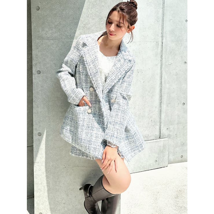 ツイードジャケット【セットアップ着用可能】[品番：MKSW0066556