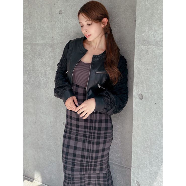 シアースリーブ合皮ブルゾン | RESEXXY | 詳細画像18 