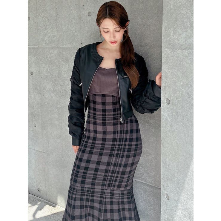 シアースリーブ合皮ブルゾン | RESEXXY | 詳細画像19 