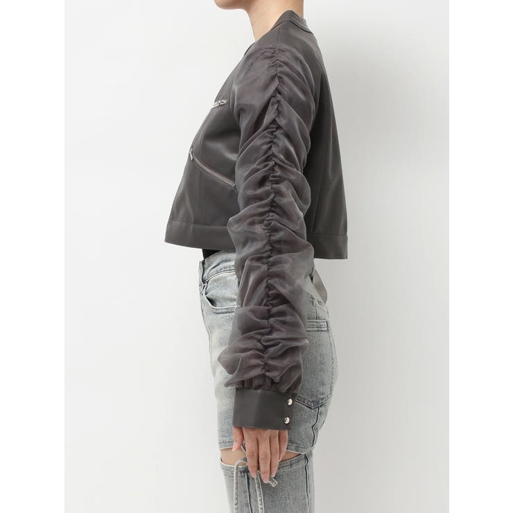 シアースリーブ合皮ブルゾン | RESEXXY | 詳細画像23 